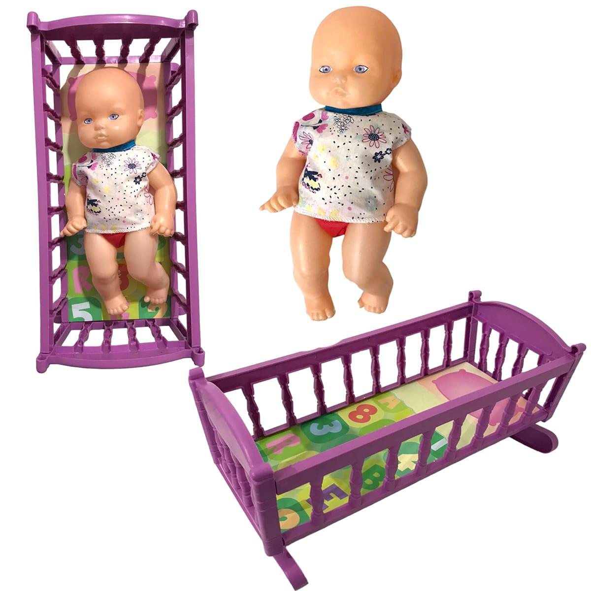 BEBE PLASTICO CON CUNA EN BOLSA
