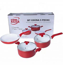 BATERIA COCINA 5PIEZAS CERAMICA COOL BAZAR