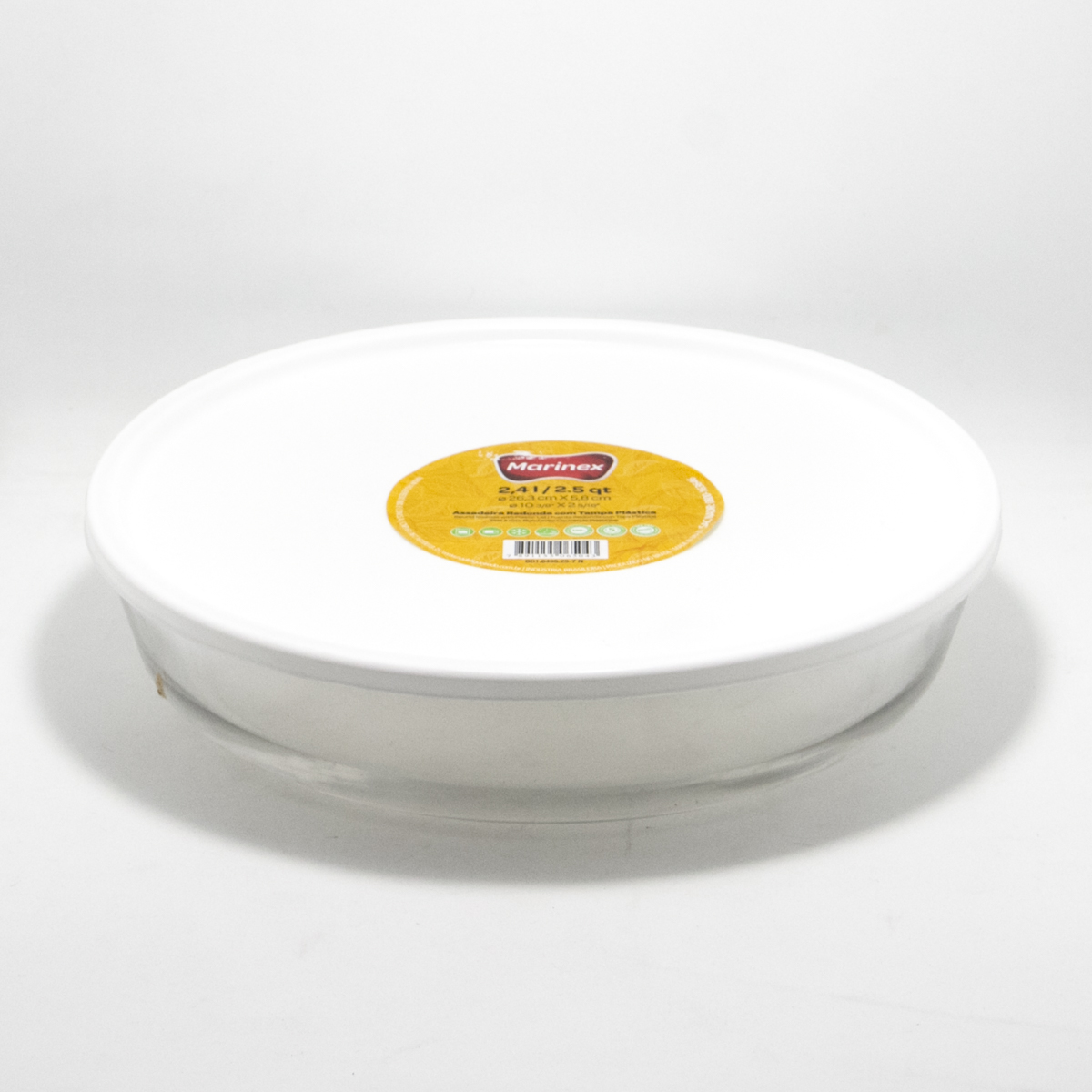 BANDEJA/FUENTE VIDRIO CON TAPA MARINEX 2.4LTS
