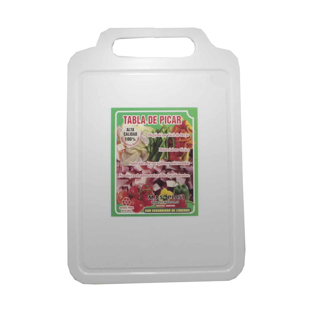 TABLA PARA PICAR PLASTICA 32CM LINEA BLANCO