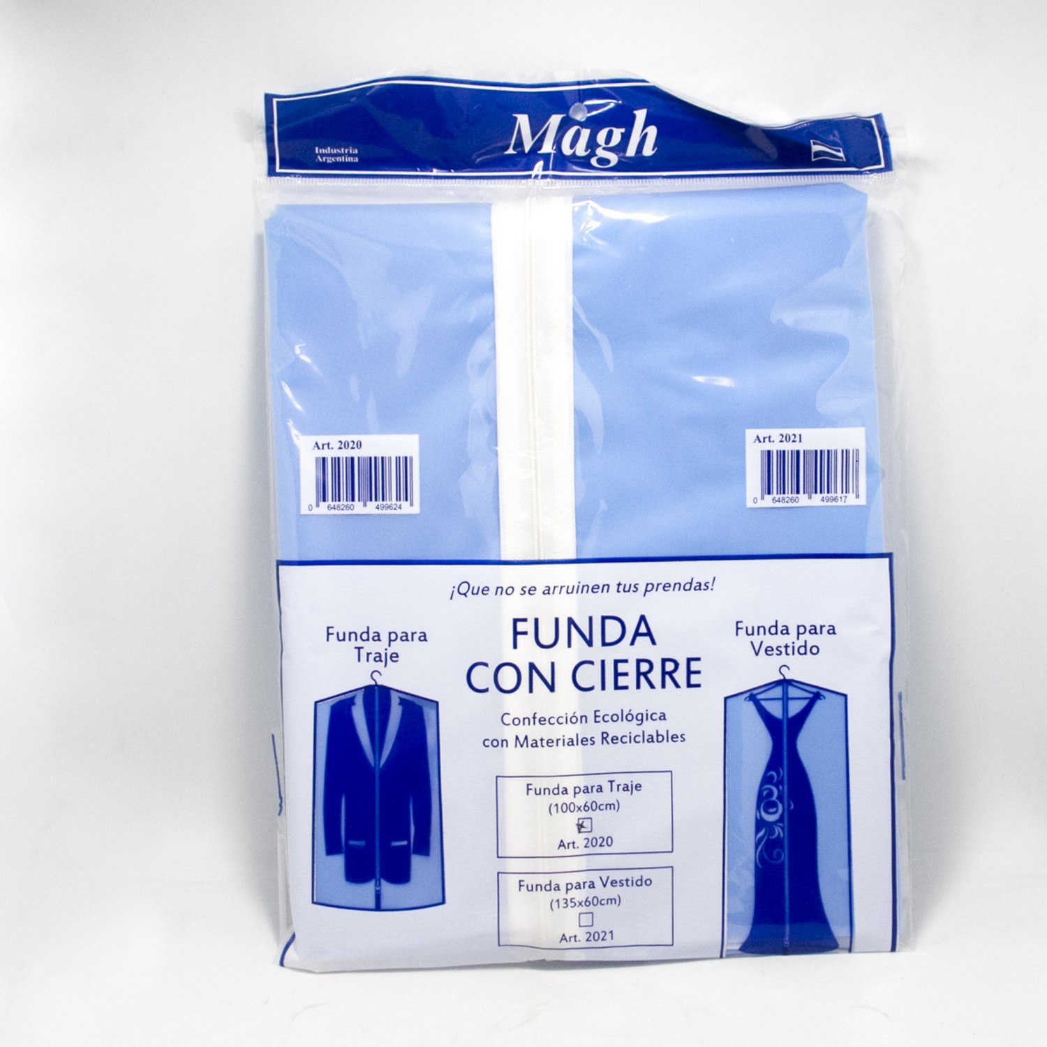 FUNDA PARA TRAJE PLASTICA CON CIERRE