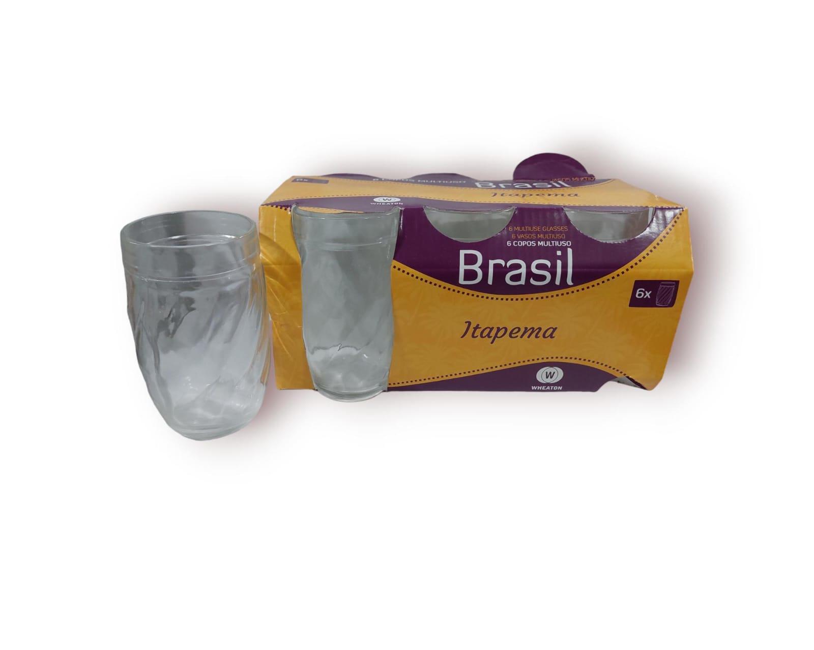 VASO VIDRIO BRASIL ITAPEMA X 6 UNIDADES EN CAJA
