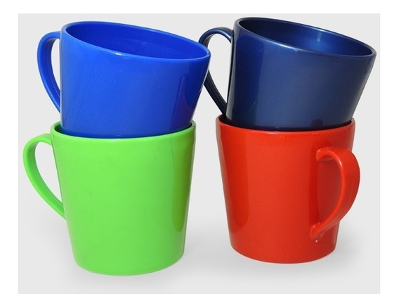 TAZA PLASTICA CON ASA COLORES