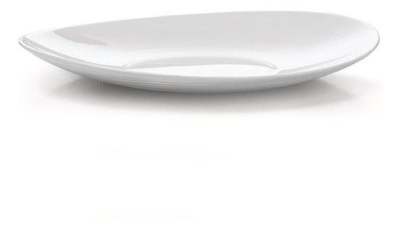 BANDEJA OVALADA OPALINA LINEA BLANCO 30CM