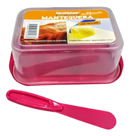 MANTEQUERA PLASTICA CON UNTADOR 200GRS
