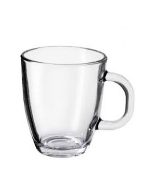 TAZA VIDRIO CON ASA LISA 360CC