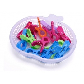 BROCHES PLASTICOS EN CANASTITO X 15 UNIDADES