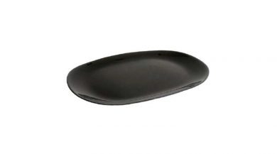 BANDEJA OPALINA RECTANGULAR NEGRA 35CM