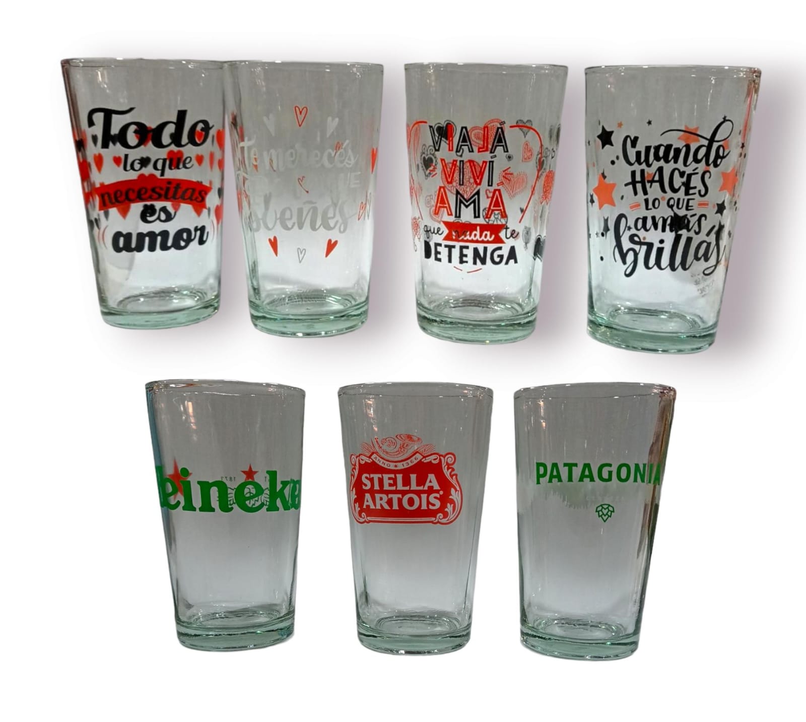 VASO VIDRIO CONICO ESTAMPADO 400ML