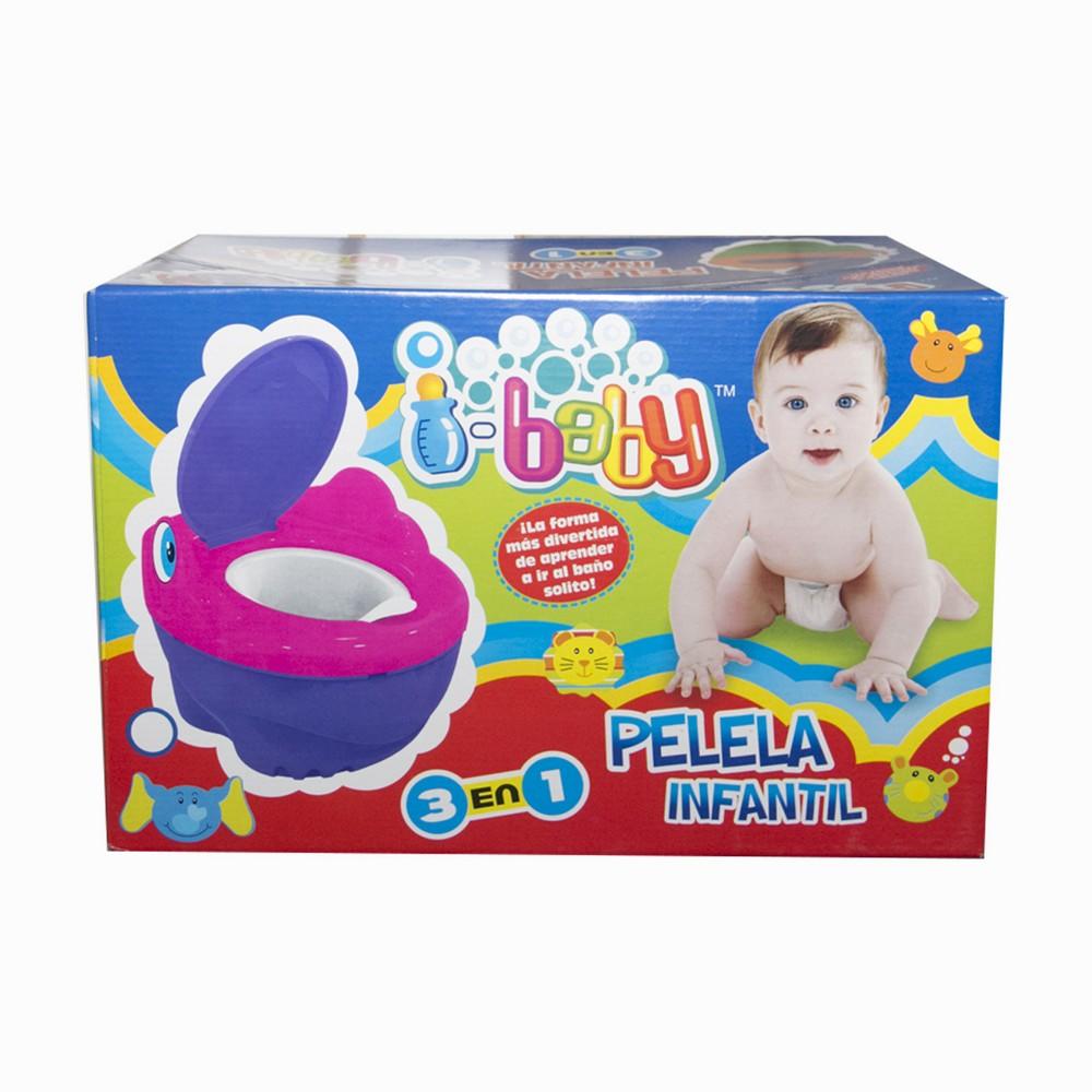 PELELA INFANTIL PLASTICA 3 EN 1 EN CAJA CON ADAPTADOR DE INODORO