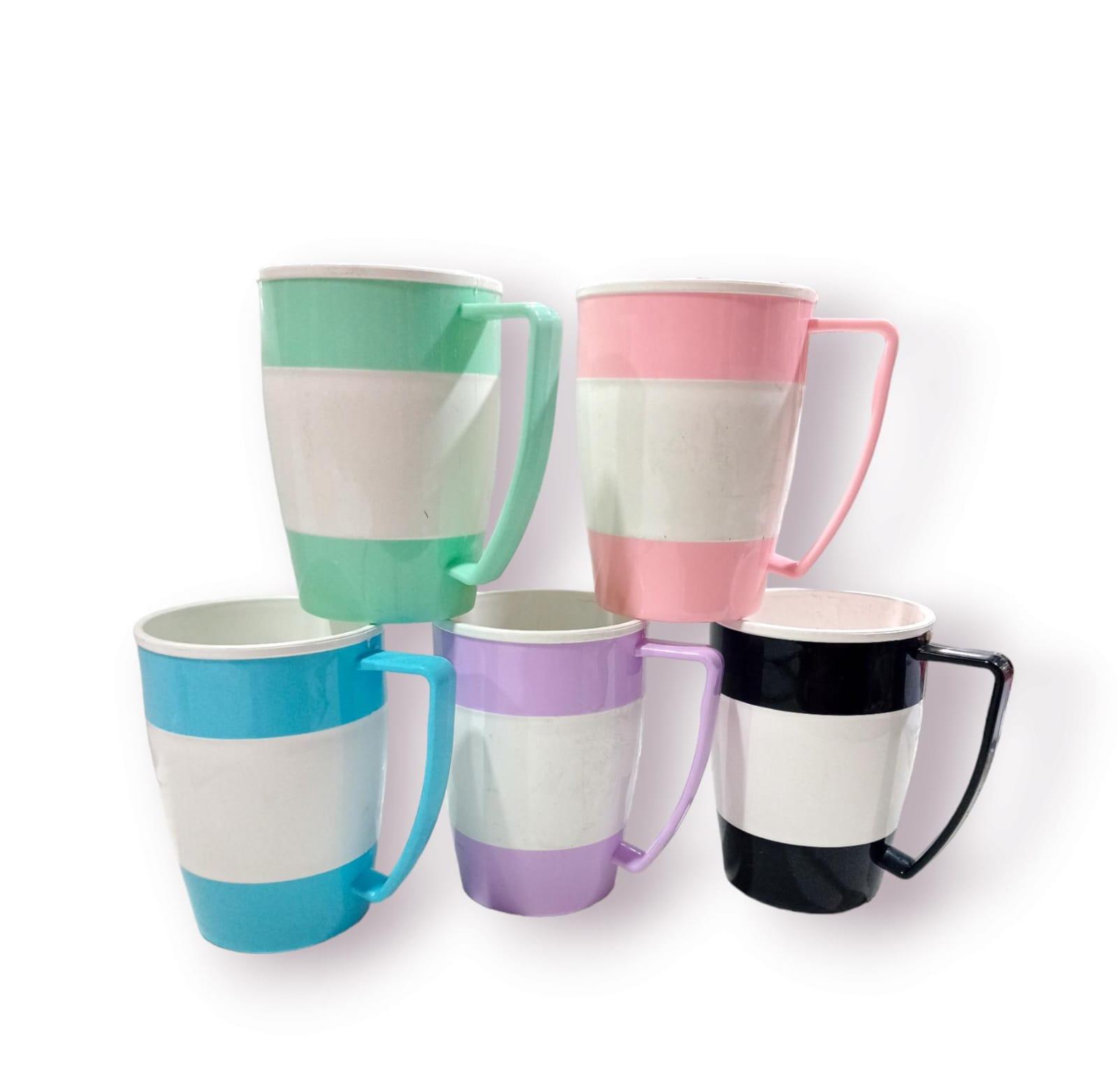 TAZA PLASTICA BICOLOR CON ASA 350ML