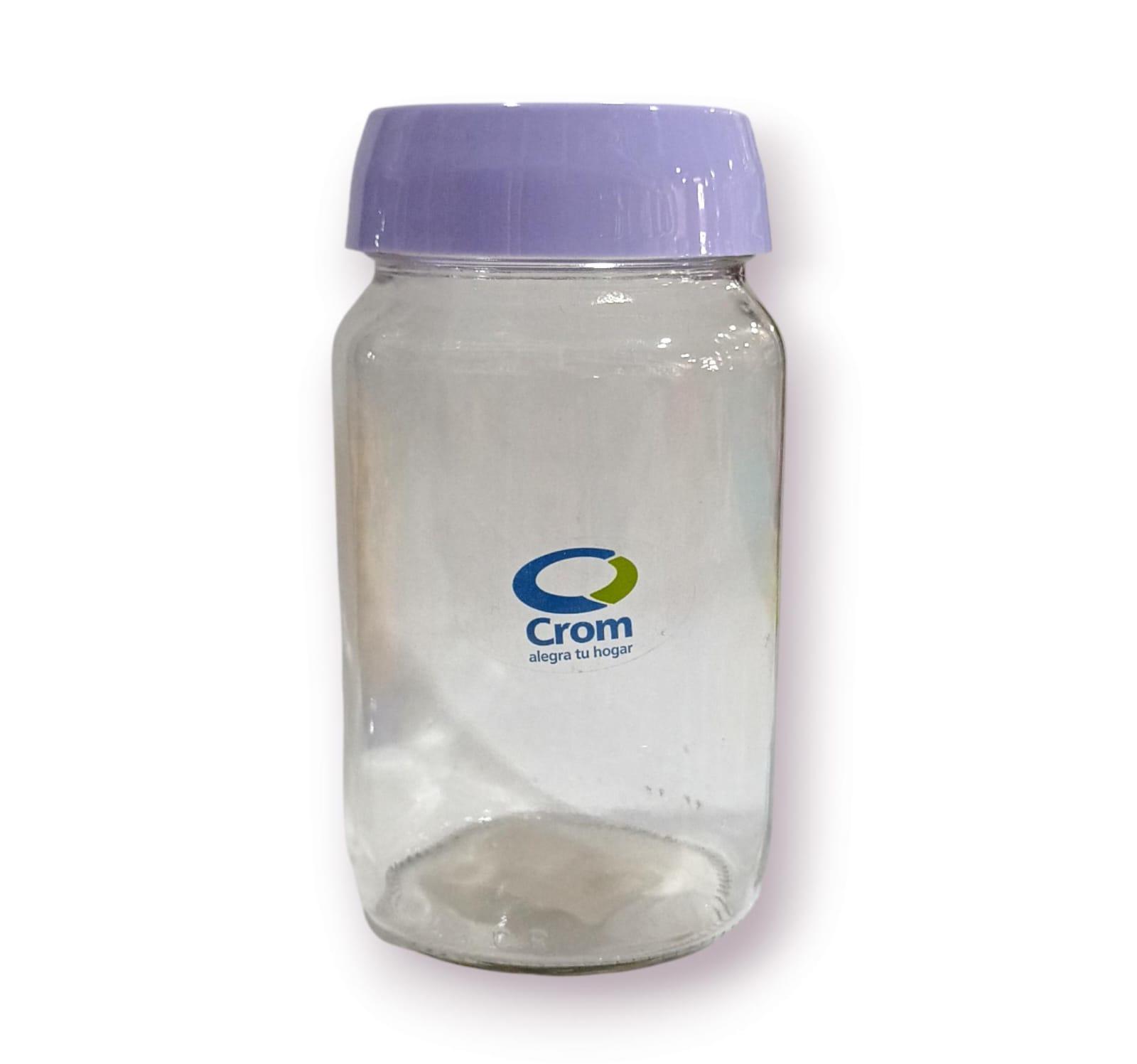 VASO VIDRIO CON TAPA 13CM
