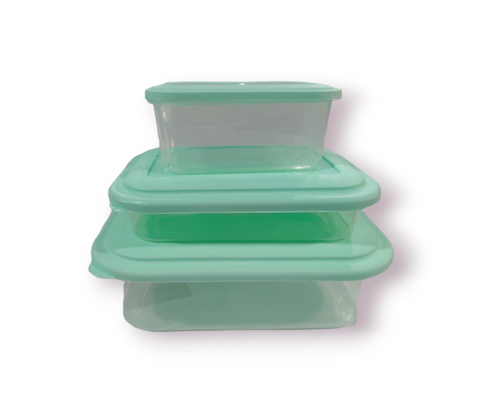TUPPER CONTENEDOR PLASTICO SET X3 UNIDADES 600+820+2210 CC