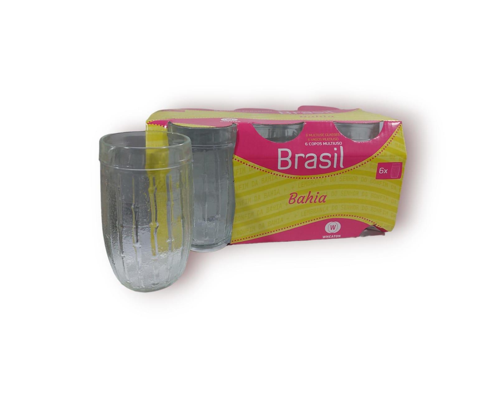 VASO VIDRIO BRASIL BAHIA PACK X 6 UNIDADES