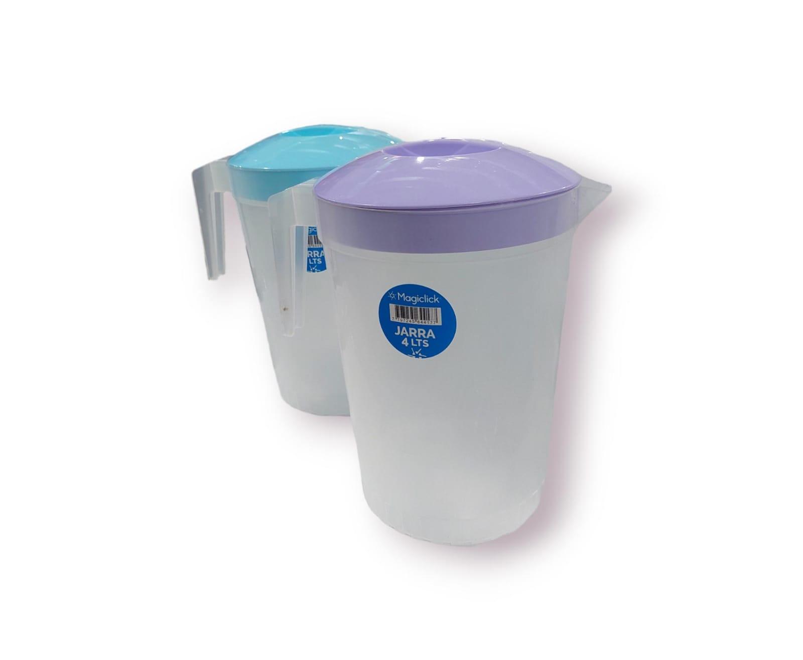JARRA PLASTICA 4LTS CON TAPAS Y PICO VERTEDOR