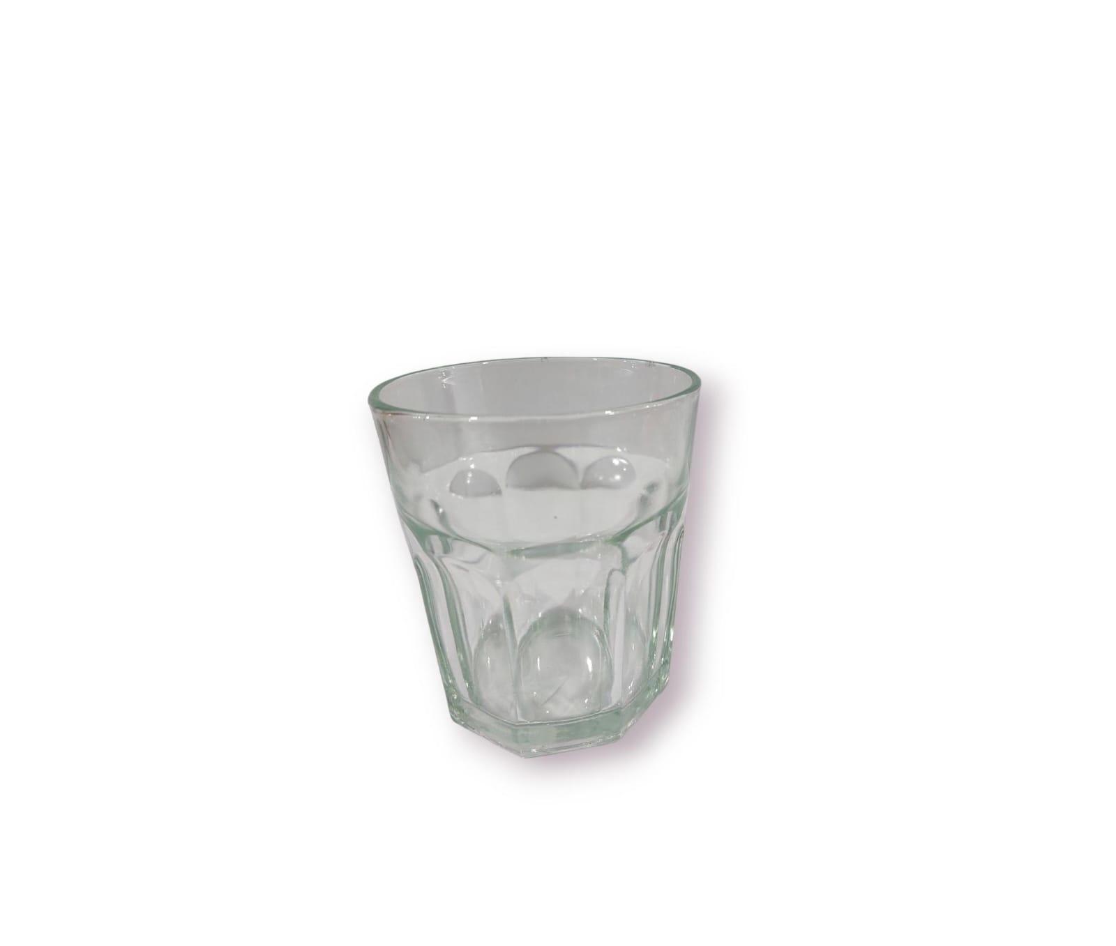 VASO VIDRIO FACETADO CORTO DURAX  350CC