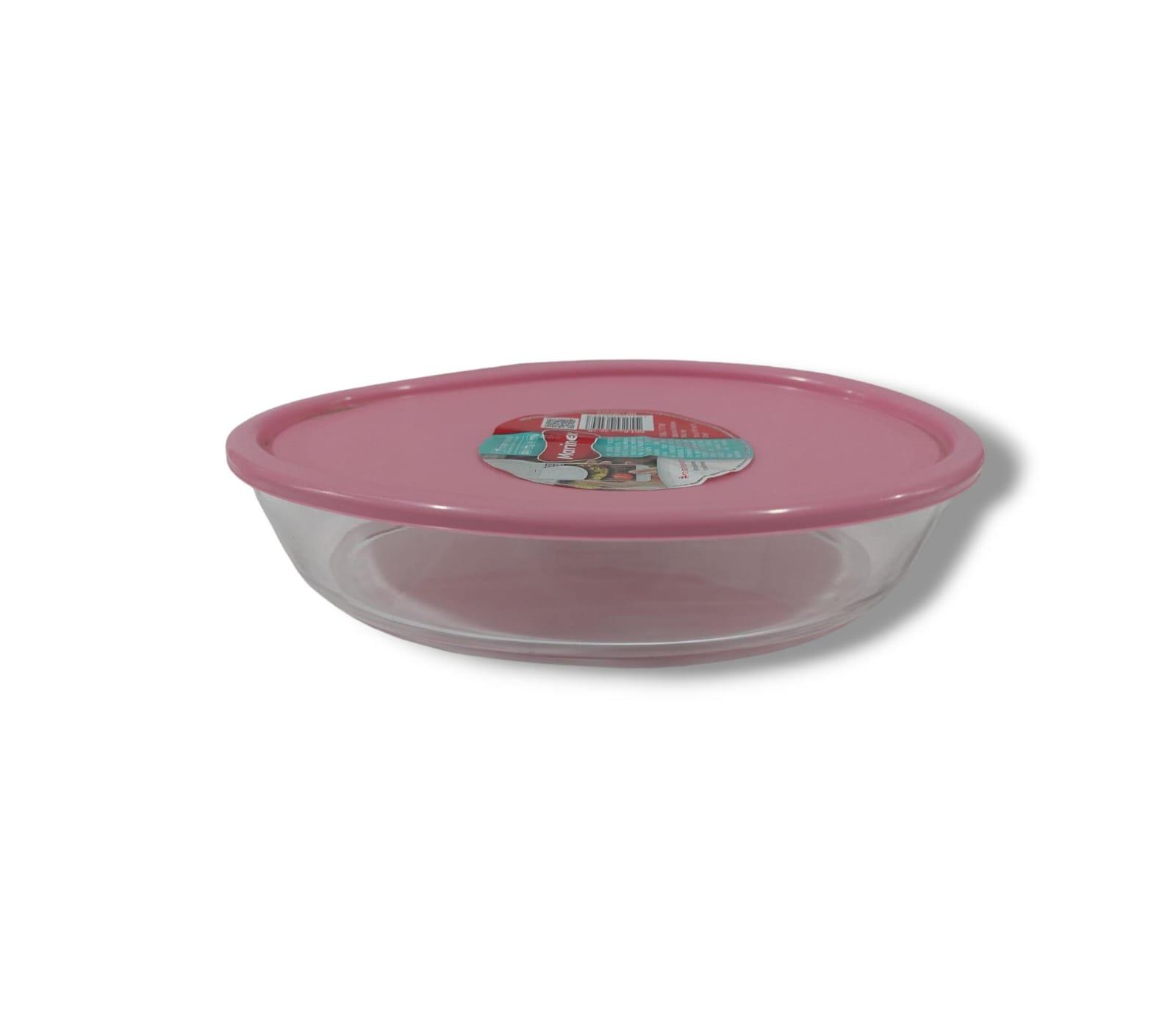 BANDEJA/FUENTE MARINEX OVALADA VIDRIO CON TAPA 1.6LTS