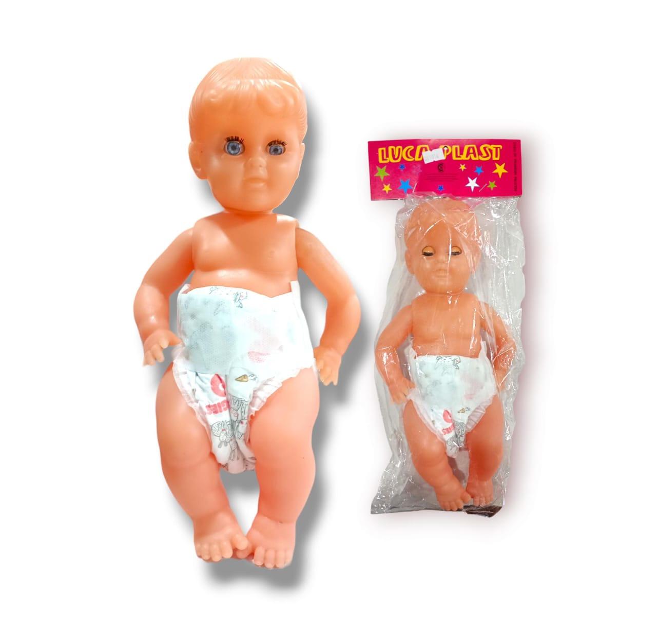 BEBE DE GOMA CON PAÑAL EN BOLSA 33CM
