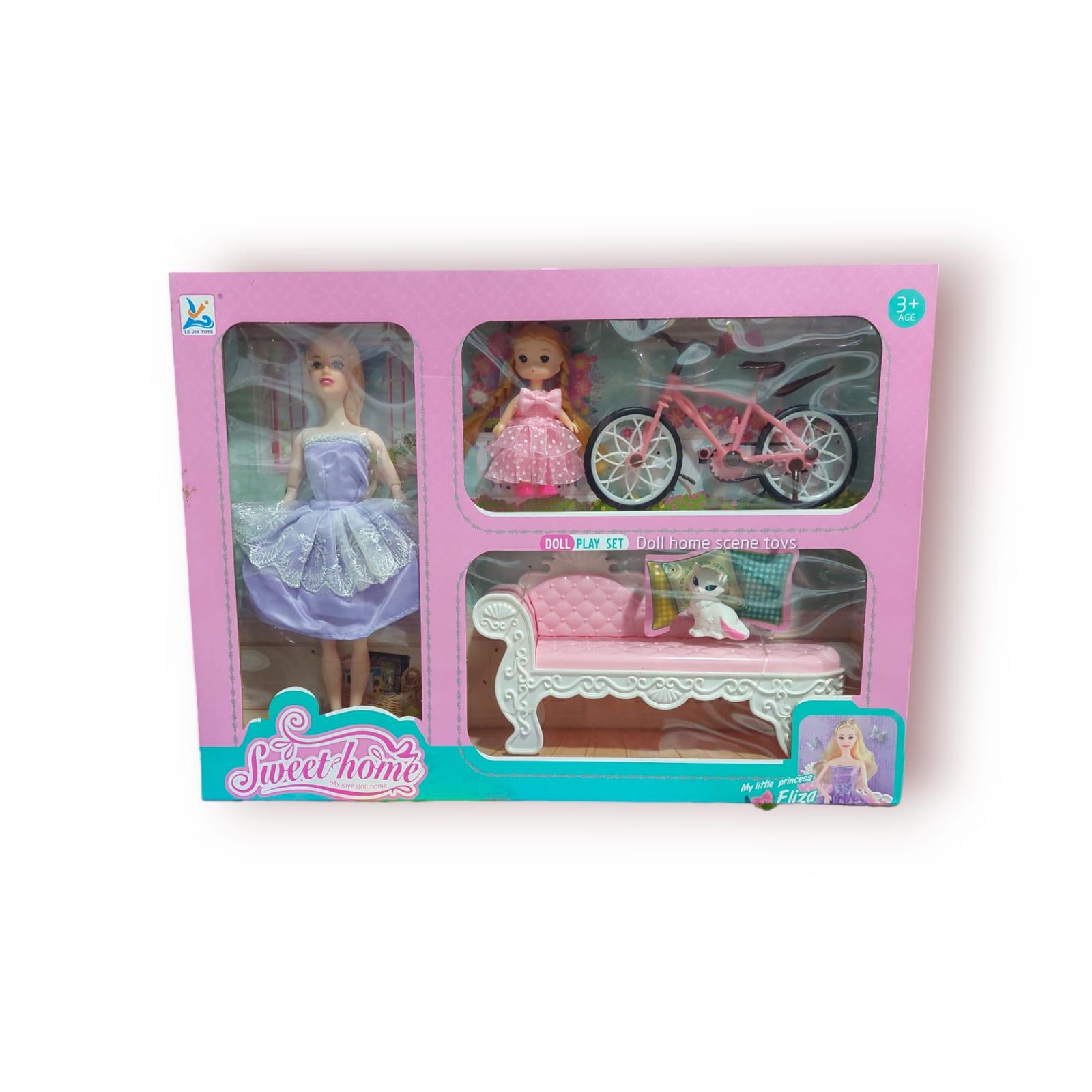 MUÑECA ARTICULADA CON BEBE Y ACCESORIOS EN CAJA 47CM