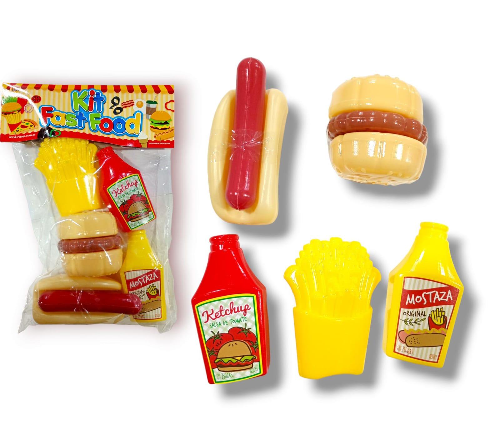 SET DE COMIDAS FAST FOOD EN BOLSA 10CM