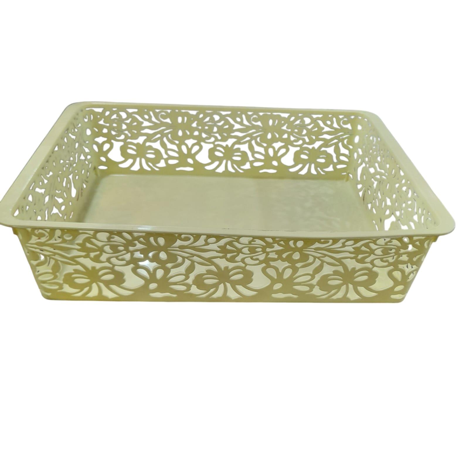 CANASTO ORGANIZADOR RECTANGULAR CALADO N*3 PLASTICO