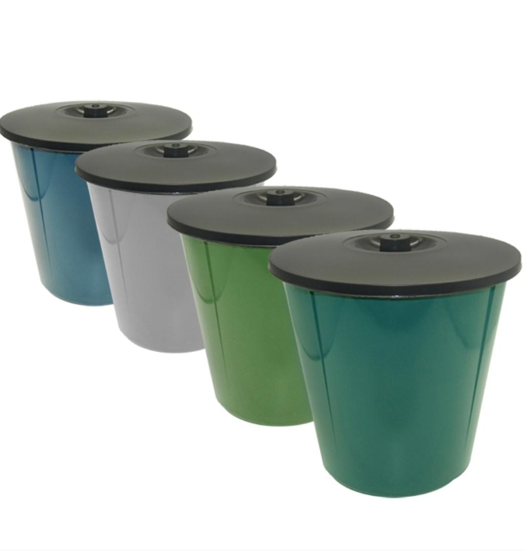 TACHO PLASTICO PARA RESIDUOS CON TAPA 12LTS