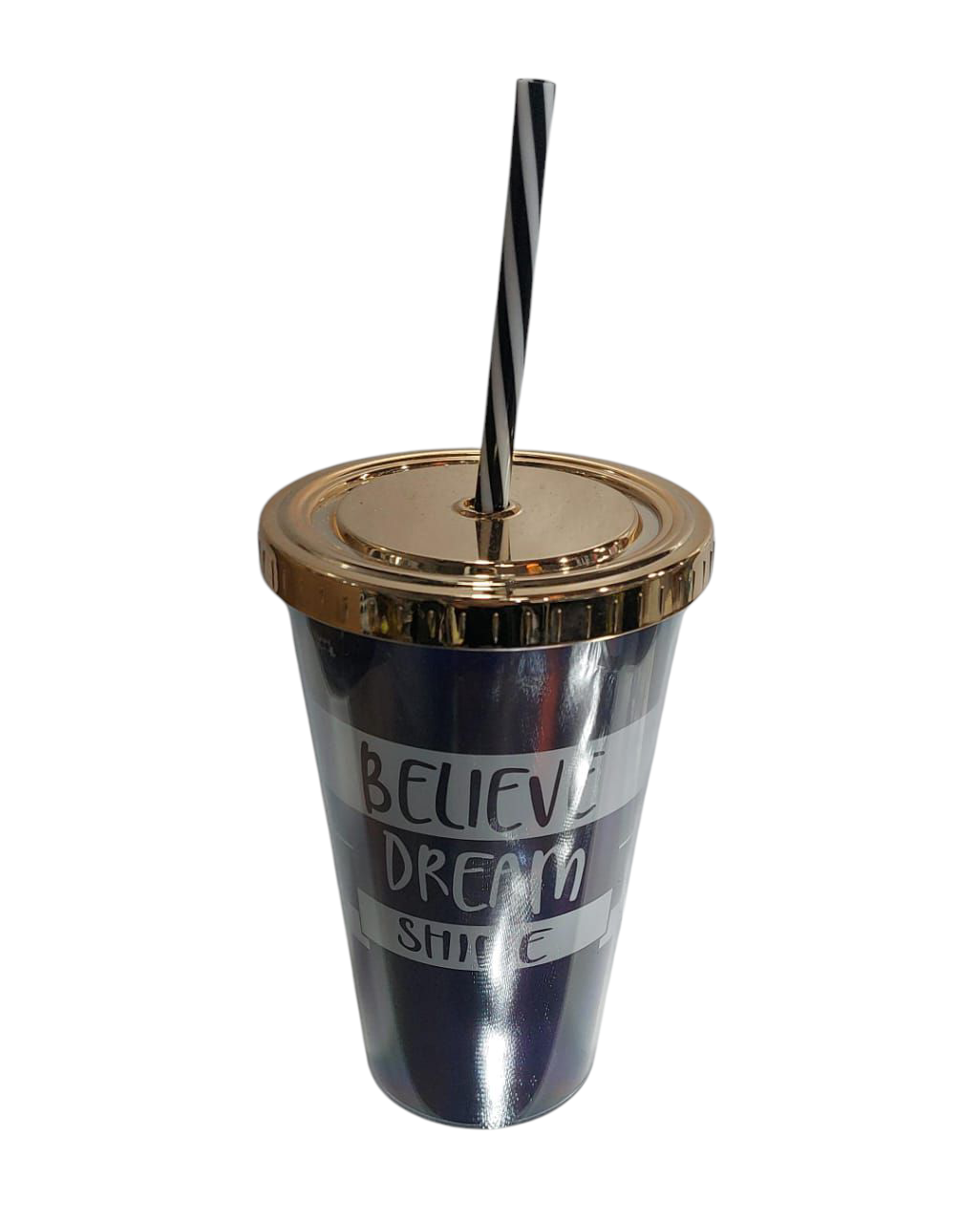 VASO ACRILICO ESTAMPADO CON TAPA Y SORBETE 500CC