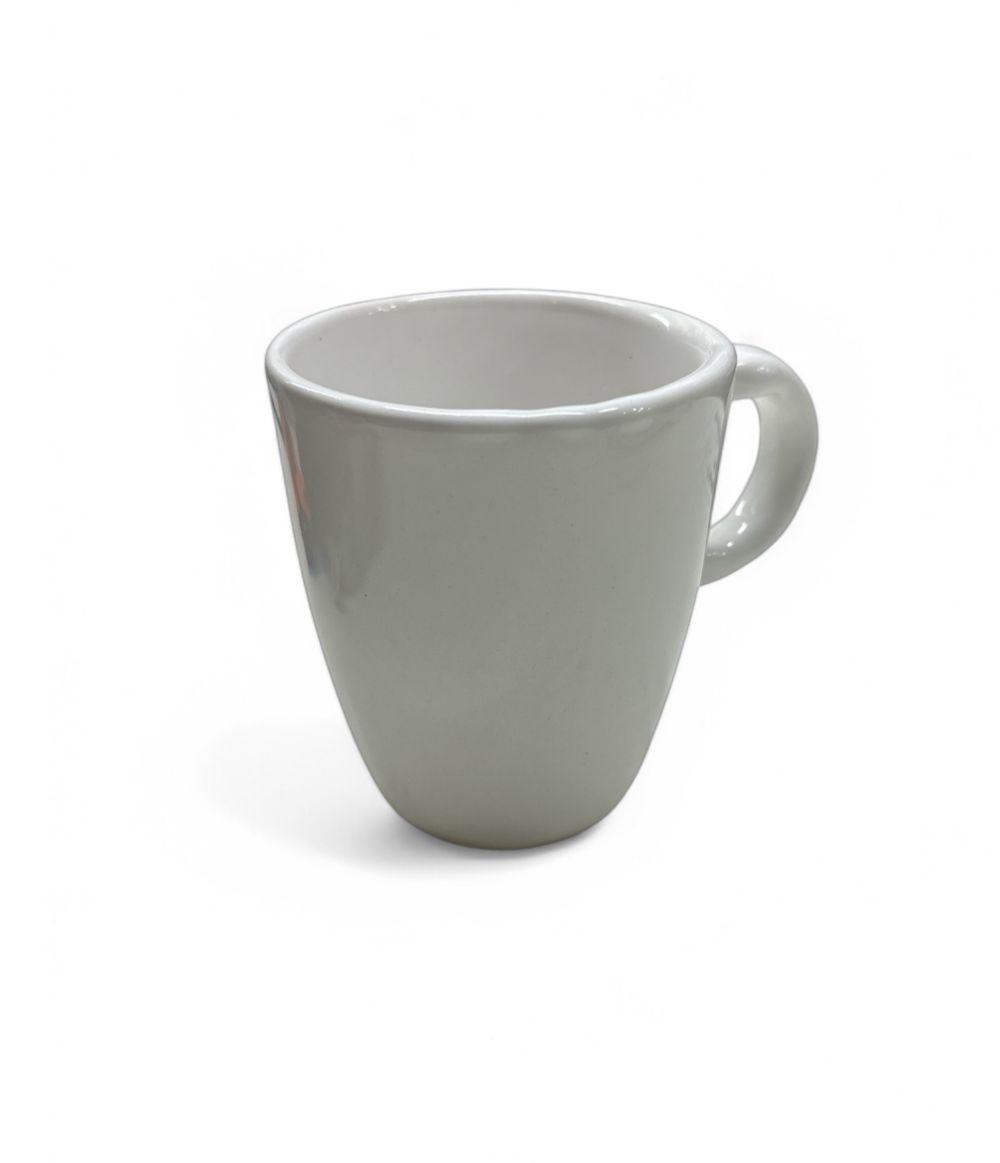 TAZA CERAMICA BLANCA LISA CON ASA
