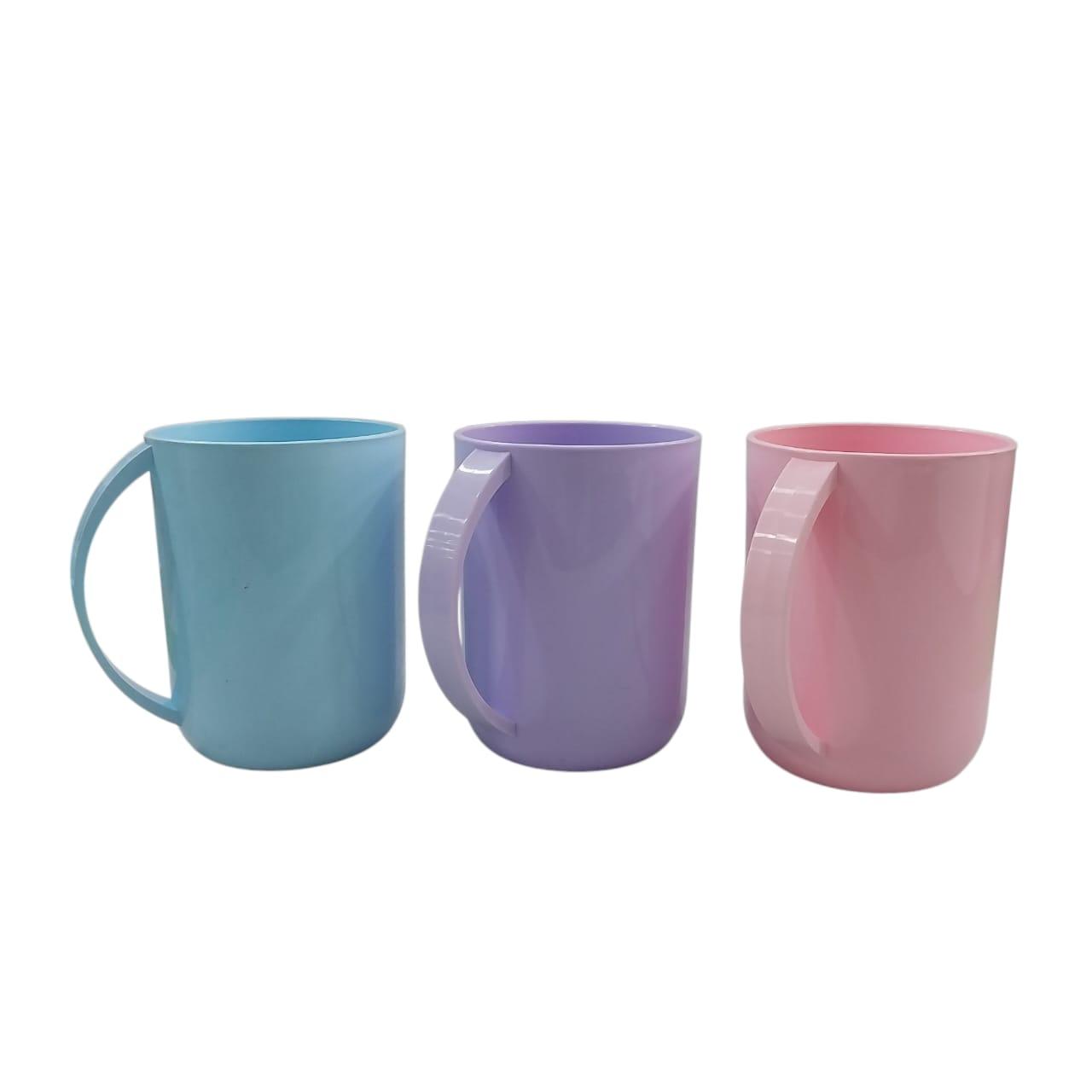 TAZA PLASTICA LISA COLOR CON ASA