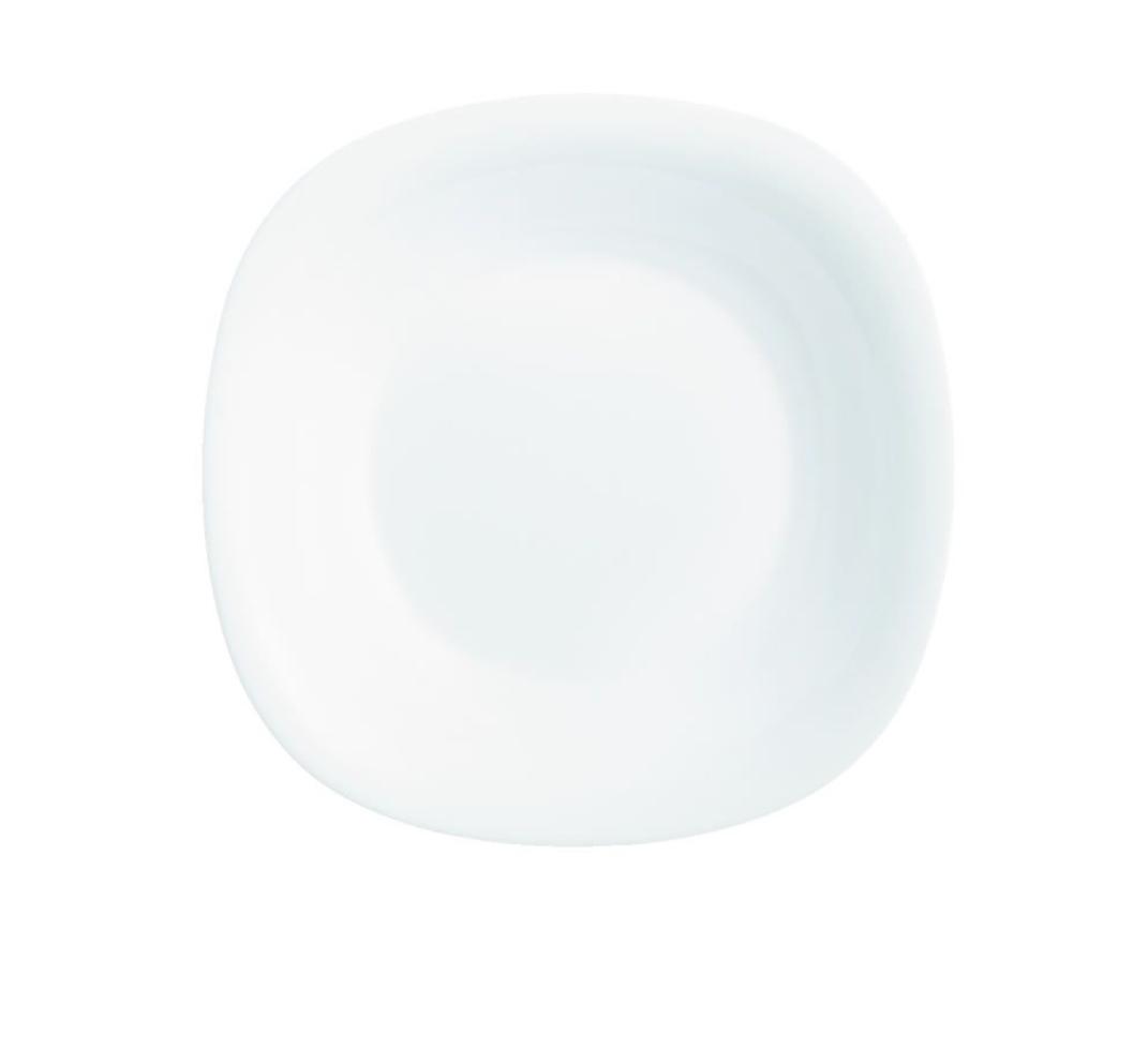 PLATO HONDO OPALINA LINEA CARINE CUADRADO BLANCO 21CM