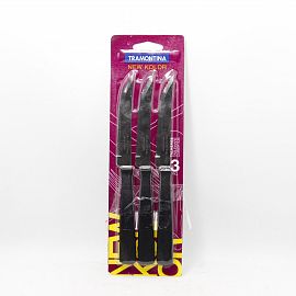 CUCHILLO TRAMONTINA X 3 UNIDADES NEGRO EN BLISTER