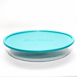 BANDEJA/FUENTE VIDRIO CON TAPA MARINEX 2.4LTS