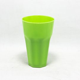 VASO PLASTICO FACETADO COLORES 330CC