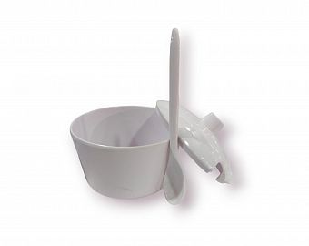 AZUCARERA CON TAPA Y CUCHARA MELAMINA LINEA BLANCO