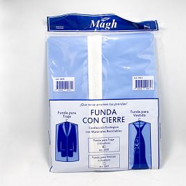 FUNDA PARA TRAJE PLASTICA CON CIERRE