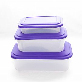 TUPPER HERMETICO PLASTICO SET X 3 UNIDADES 1770+2770+4450CM