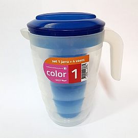 JARRA PLASTICA 2LTS CON 4 VASOS 