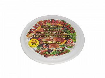 PLATO ASADO PLASTICO LINEA BLANCO 23CM