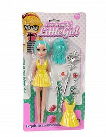 MUÑECA PLASTICA CON ACCESORIOS EN BLISTER