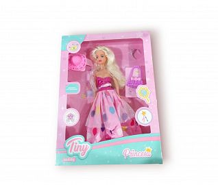 MUÑECA TINY PRINCESA CON ACCESORIOS EN CAJA 33CM