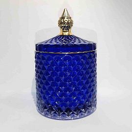 CARAMELERA VIDRIO AZUL 11CM EN CAJA