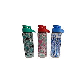 BOTELLA PLASTICA ESTILO DEPORTIVA ESTAMPADA 600ML
