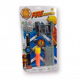 SET DE BOMBERO CON ACCESORIOS EN BLISTER