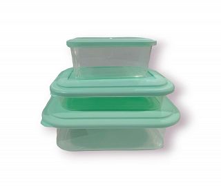 TUPPER CONTENEDOR PLASTICO SET X3 UNIDADES 600+820+2210 CC
