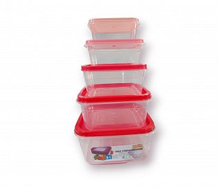 TUPPER HERMETICOS SET X 5 UNIDADES 0.25/0.45/0.80/1.30/2.10LTS