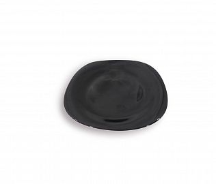 PLATO PLAYO CUADRADO NEGRO OPALINA 27CM