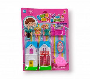 CASA PLEGABLE CON MUÑEQUITOS EN BLISTER 32CM