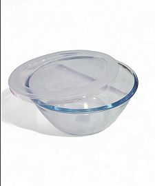 ENSALADERA/BOWL VIDRIO MEDIANO CON TAPA 15CM