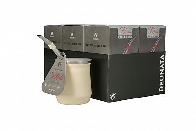 MATE CON BOMBILLA ACERO EN CAJA REGALO