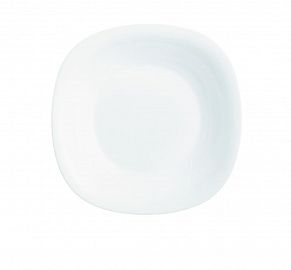 PLATO HONDO OPALINA LINEA CARINE CUADRADO BLANCO 21CM